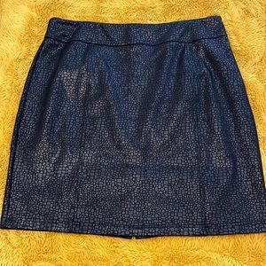 Chico’s Size 3 Snakeskin Look Black Skirt Side Zip EUC